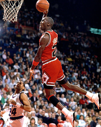 Michael Jordan, Dunk , backgrounds, High-flying athlete HD phone wallpaper
