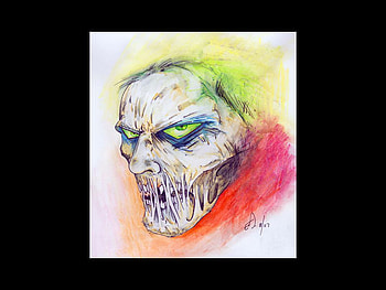 Tat, tattoo, face, evil, dark HD wallpaper