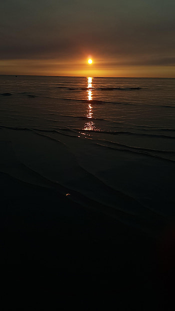 Nature, Sunset, Sun, Horizon, Coast HD phone wallpaper