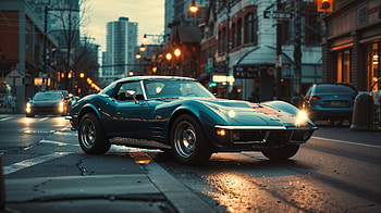 : Classic Chevrolet Corvette Stingray in Urban Twilight, corvette stingray, Chevrolet Corvette HD wallpaper