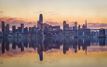 Oakland Skyline, by John Walker HD wallpaper