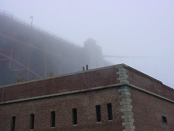 Fort Point's Ghost Bridge, bridge, san francisco, fort point, golden gate HD wallpaper