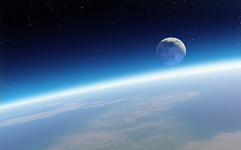 earth and moon, space, earth, moon, universe HD wallpaper
