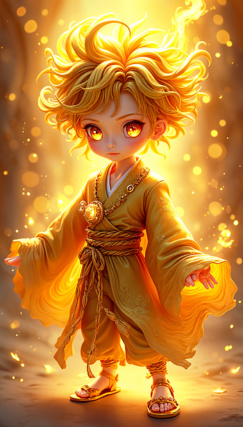 Radiant Anime Boy: Iconic for Your , anime boy, chibi, fantasy, magical, glow HD phone wallpaper