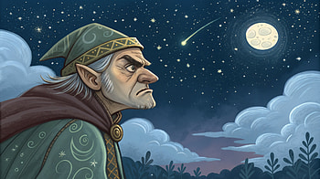 Grumpy Night: A Ultra of a Stern Starlit Sky, Grumpy, wizard, Night Sky, moon, Stars HD wallpaper