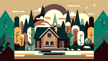 Enchanting Forest Cabin, cozy cabin, cabin, landscape, tree, nature HD wallpaper