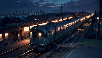 Nocturnal Anime Express — AI Art Ultra, AI Art, train, Anime, anime train HD wallpaper