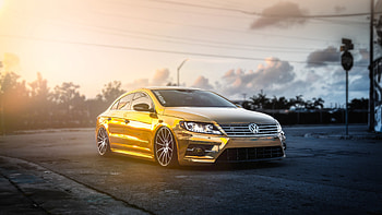 Golden Volkswagen Pasat, volkswagen, volkswagen-pasat, cars, gold HD wallpaper
