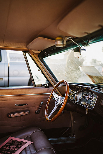 Cars, Vintage, Retro, Steering Wheel, Rudder, Salon HD phone wallpaper