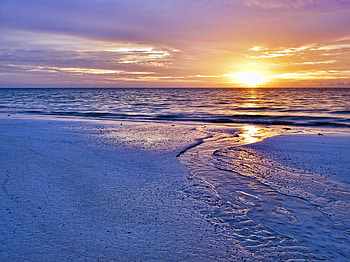 Landscape, Nature, Sunset, Sea, Shore, Bank, Shine, Light HD wallpaper