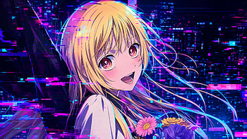 Mei Kinosaki — Anime Neon Blossom, Anime Girl, Flower, Cyberpunk, Marriagetoxin HD wallpaper