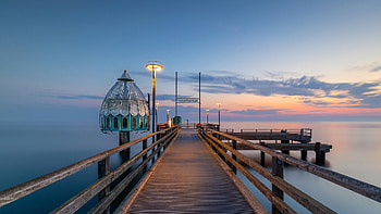 Pier Germany, pier, sea, sky, Germany HD wallpaper