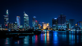 Vietnam, city, buildings, Night HD wallpaper
