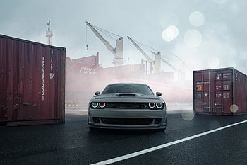 Dodge Challenger Front , dodge-challenger, cars, behance HD wallpaper