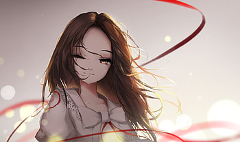 Brown Long Hair Anime Girl, anime-girl, anime, artist, artwork, digital-art HD wallpaper