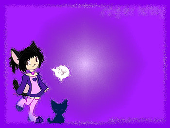 Sugar Kitty, purple, eddited, chibi, kitty, anime, art, sugar, cute HD wallpaper