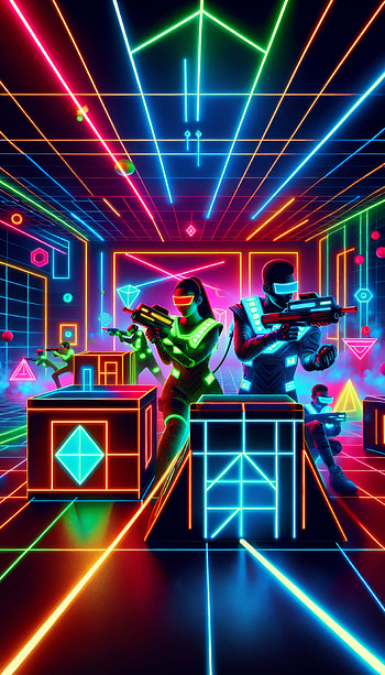 Laser Tag Battle Neon, neon, futuristic, video game HD phone wallpaper