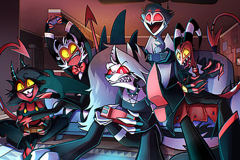 Helluva Boss : Stolas, Moxxie, Millie, Loona & Blitzo Unite!, Stolas (Helluva Boss), Moxxie (Helluva Boss), Millie (Helluva Boss), Loona (Helluva Boss), Blitzo (Helluva Boss), TV Show, helluva boss HD wallpaper