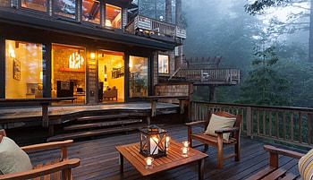 Dream Forest House, graphy, porch, relax, houses, forest HD wallpaper