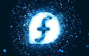 Fedora blue logo, , blue neon lights, creative, blue abstract background, Fedora logo, Linux, Fedora HD wallpaper