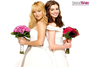 Bride War, anne hathaway, marriage, white gown, friends HD wallpaper
