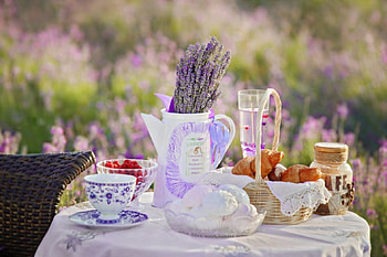 purple, table, flowers, abstract HD wallpaper