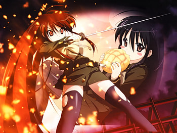 Shana, sword, anime, malon bread, girl, long hair, manga, fire HD wallpaper