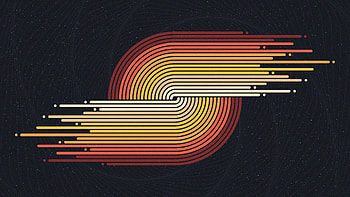 Retro art, stripes, orange swirl pattern, minimal HD wallpaper