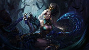 Zyra, blue, fantasy, lol, girl, chinh nguyen, dark HD wallpaper
