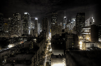 City At Night, night, city lights, city HD wallpaper