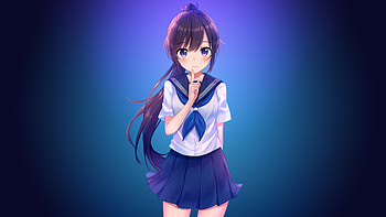 School dress, original, anime girl, cute HD wallpaper