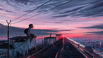 Retro Anime Aesthetic Computer, Retro Scenery HD wallpaper