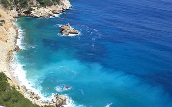 Nature, Stones, Shore, Bank, Blue Water, From Above, Above HD wallpaper