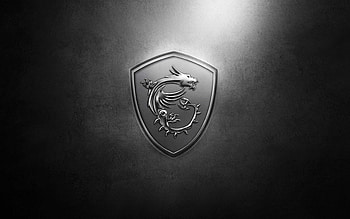 MSI logo, Micro-Star International, MSI, gray stone background, wall texture, MSI emblem HD wallpaper