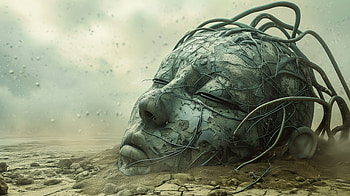 Artificial Intelligence Dreams, artificial intelligence, surrealism, landscape, sculpture, wasteland HD wallpaper