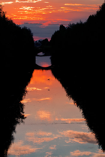 Water, Rivers, Sunset, Twilight, Reflection, Dark, Dusk HD phone wallpaper