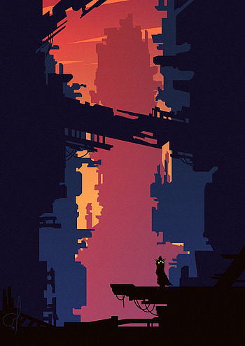 Art, City, Vector, Building, Silhouette HD phone wallpaper