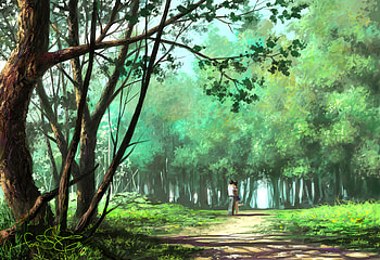 Love, Art, Forest, Park, Couple, Pair, Romance, Embrace HD wallpaper