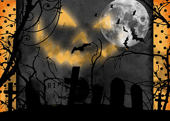 Night Watch, halloween, face, bats, moon HD wallpaper