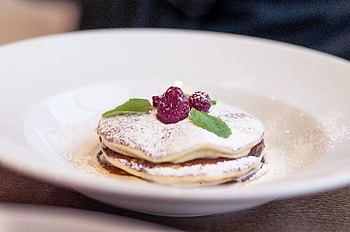 Food, Raspberry, Fritter, Sprinkling, Sprinkle, Pancake HD wallpaper