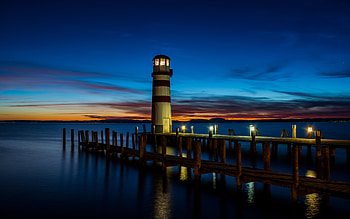 Lighthouse Ponerdorf Austria, night, lighthouse, ponerdorf, austria HD wallpaper