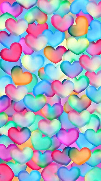 colorful, artistic, heart HD phone wallpaper