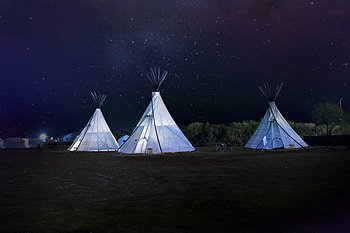 Nature, Night, Starry Sky, Tents HD wallpaper