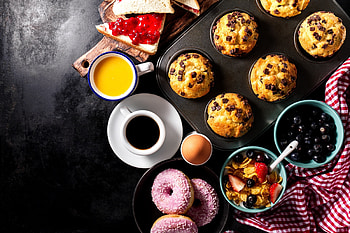 Baking, breakfast, food, fruits, cake HD wallpaper