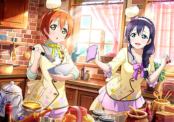 Rin and Nozomi, Cherries, Anime, Sweets, Rin Hoshizora, Cute, Female, Love live, School idol project, Kawaii, Nozomi Tojo HD wallpaper