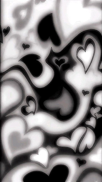 Black aesthetic heart, art, liquid HD phone wallpaper