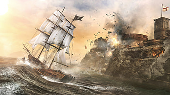 Jackdaw Ship, Assassins Creed IV, Broadside cannons HD wallpaper