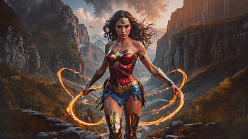 Wonder Woman A Journey Beyond, wonder-woman, superheroes, artwork, digital-art, ai, deviantart HD wallpaper
