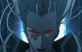 abel in vampier form, father abel, bule, red, abel, vampier HD wallpaper