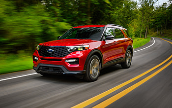 2022, Ford Explorer ST-Line, , front view, exterior, new red Explorer, SUV, Explorer ST-Line, American cars, Ford HD wallpaper